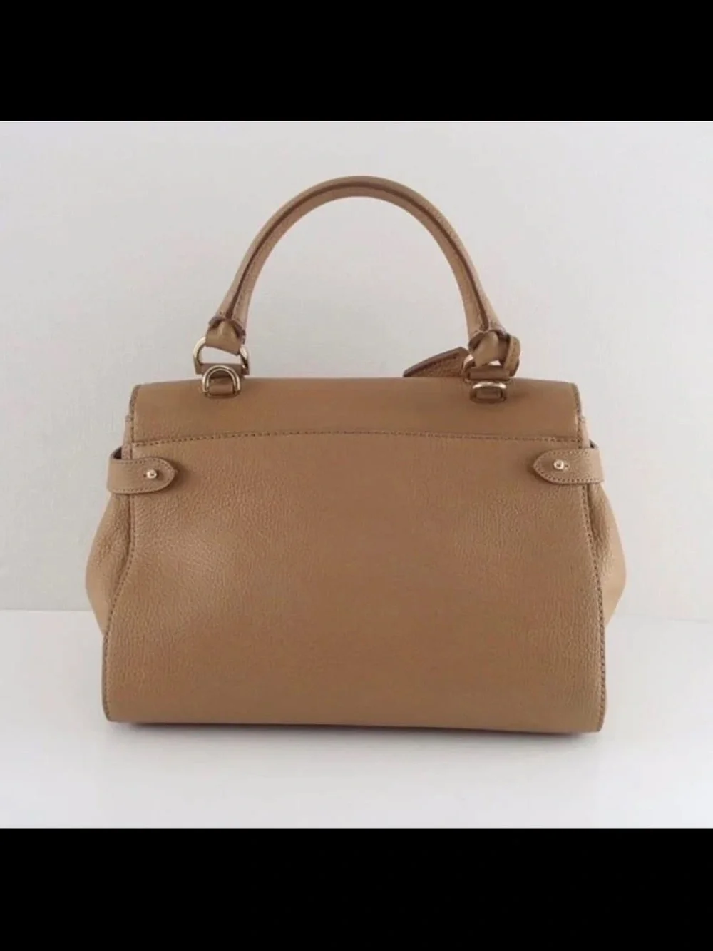 Mulberry Camel Brown Leather Top-Handle Satchel with Strap